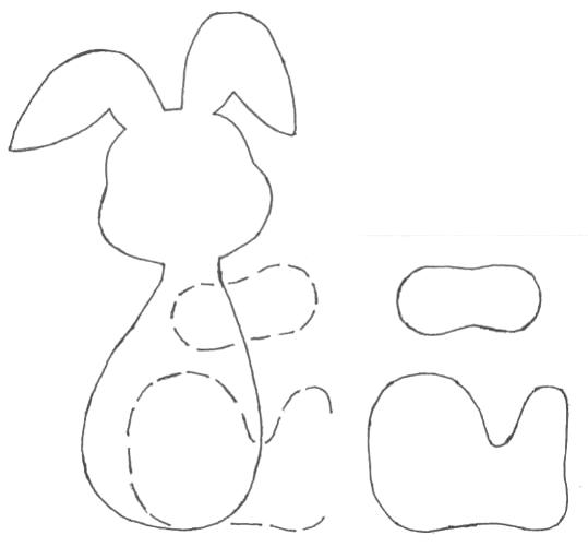 Sitting rabbit toy pattern