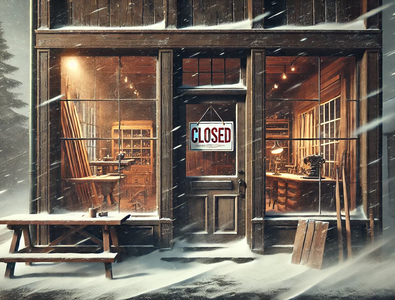 No meeting this month and shop is temporarily closed due to weather